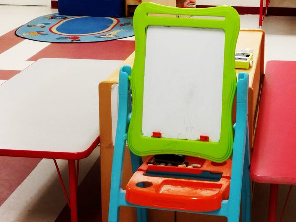 Toy easel at Heavenly Haven Child Development Center